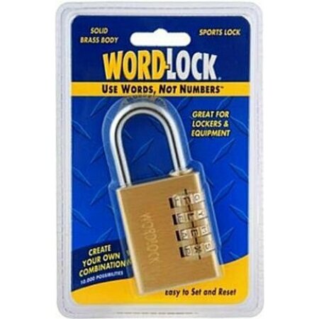 WORDLOCK PL-110-SL PADLOCK 1 IN 4-DIAL BRASS Phased Out